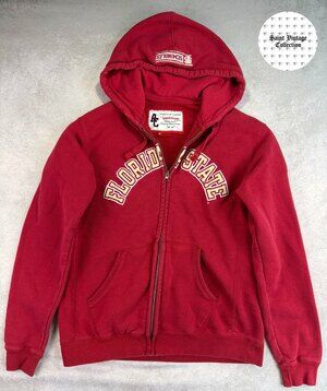 Y2K Vintage Florida State Seminoles Red Medium Zip Hoodie